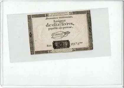 1791 France early currency 10 Livres (Assignat)