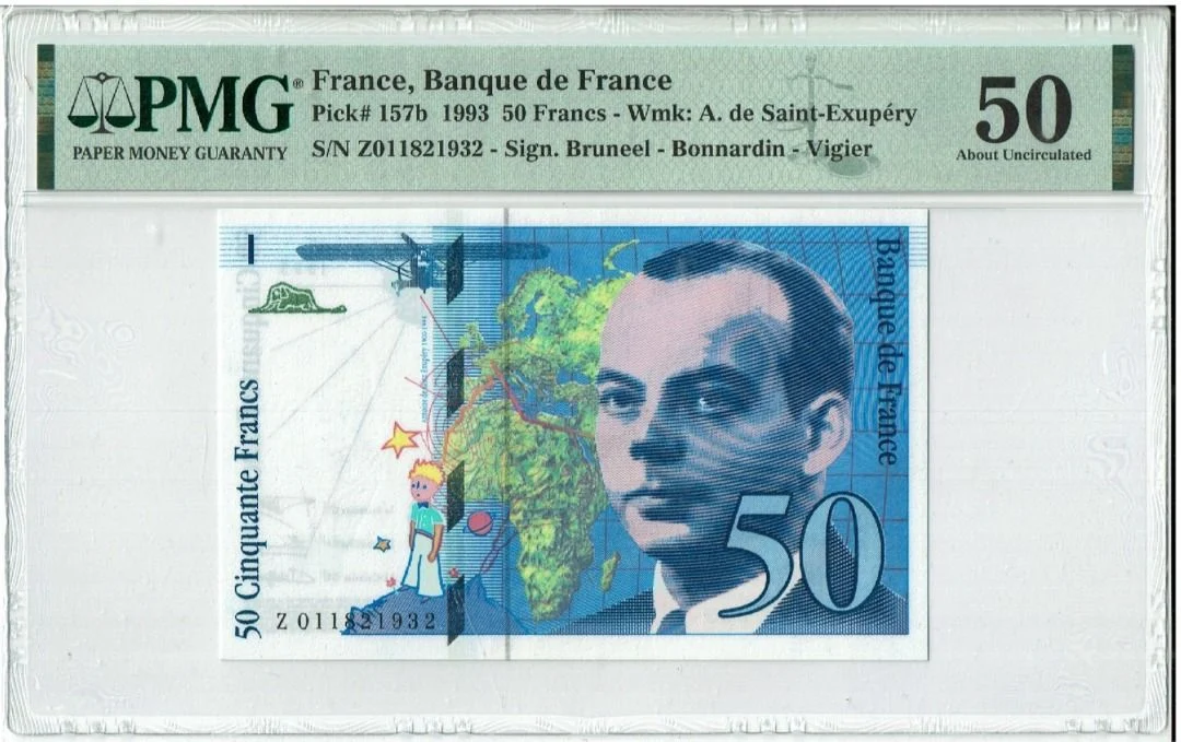 1993年 法國 France, Banque de France 50元 PMG50 無47補號