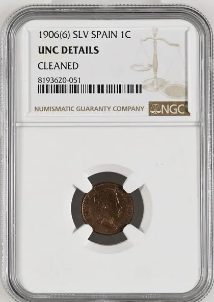 1906(6) 西班牙 1C NGC UNC Details