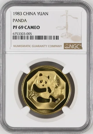 1983 China Panda Copper Coin NGC PF69 Cameo