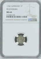 1742年 德國1P REGENSBURG 銀幣 NGC MS64 photo 1