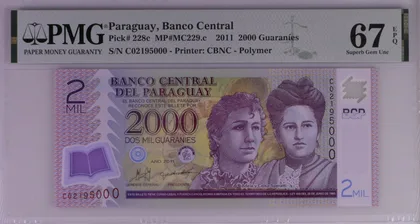2011年 巴拉圭中央銀行 2000瓜拉尼（Guaraníes） MP#MC229.c